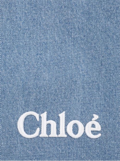 Borsa fasciatoio Chloé Kids in denim blu con logo Chloe' Kids | C20943Z10